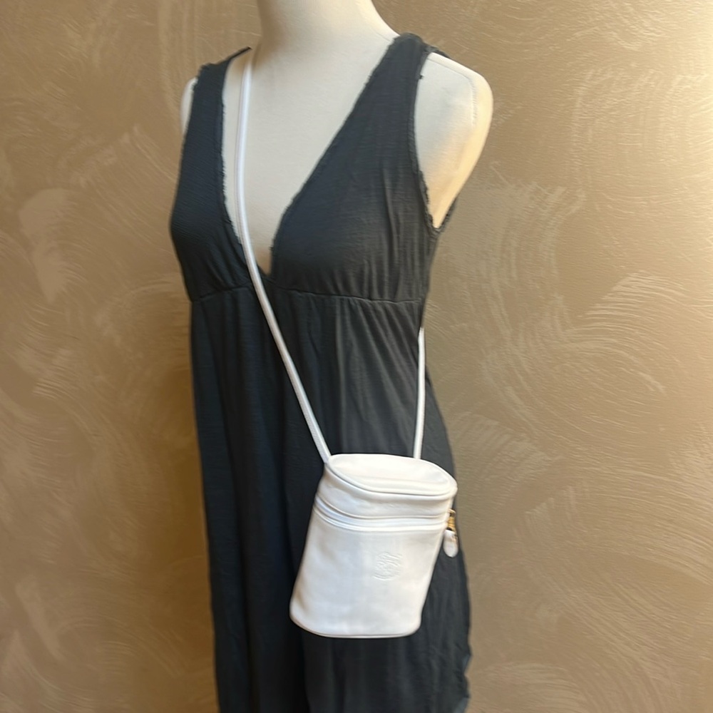 Il Bisonte White Leather Vanity Handbag